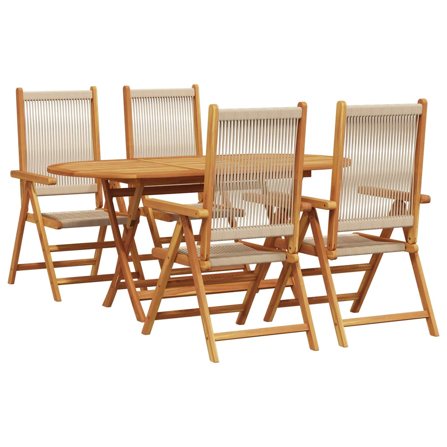 vidaXL Garden Dining Set 5 pcs Beige Solid Acacia Wood