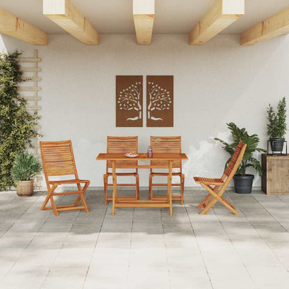 vidaXL Garden Dining Set Folding 5 pcs Brown Solid Acacia Wood