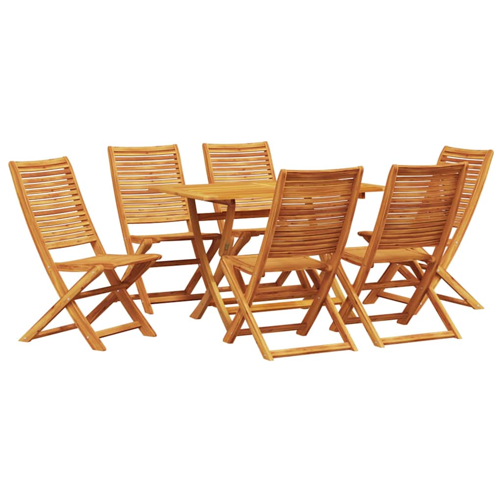 vidaXL Garden Dining Set Folding 7 pcs Brown Solid Acacia Wood