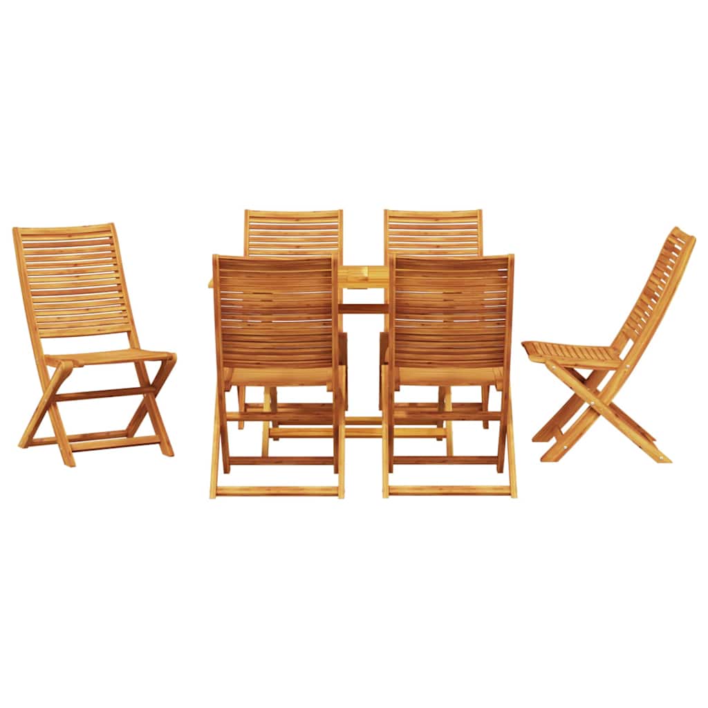 vidaXL Garden Dining Set Folding 7 pcs Brown Solid Acacia Wood