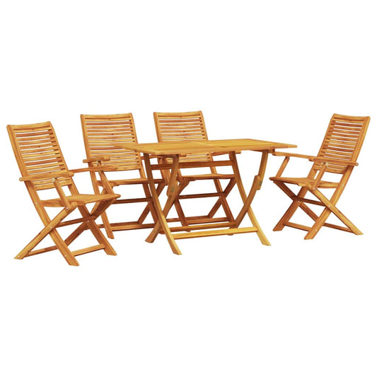 vidaXL Garden Dining Set Folding 5 pcs Brown Solid Acacia Wood