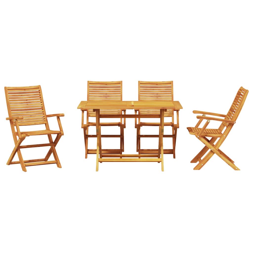 vidaXL Garden Dining Set Folding 5 pcs Brown Solid Acacia Wood