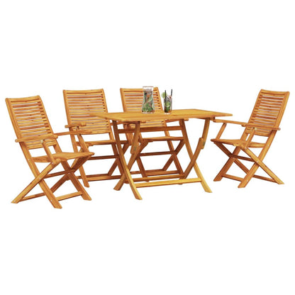 vidaXL Garden Dining Set Folding 5 pcs Brown Solid Acacia Wood