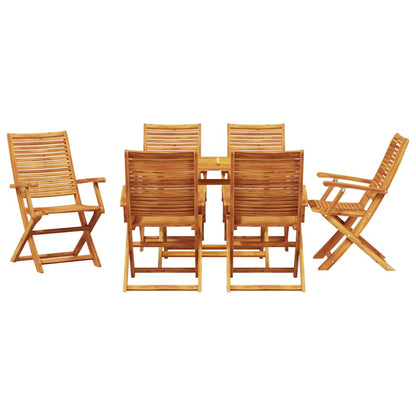 vidaXL Garden Dining Set Folding 7 pcs Brown Solid Acacia Wood