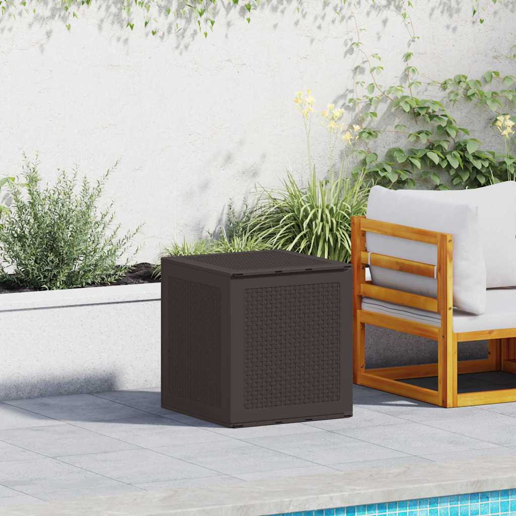 vidaXL Garden Storage Box Brown 55 x 53 x 57 cm Polypropylene