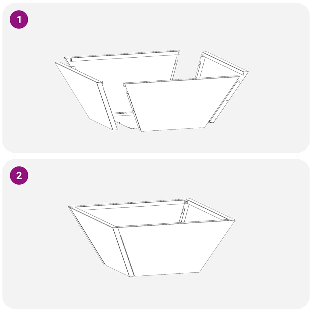 vidaXL Garden Planter Black 35 x 35 x 15 cm Cold-rolled Steel