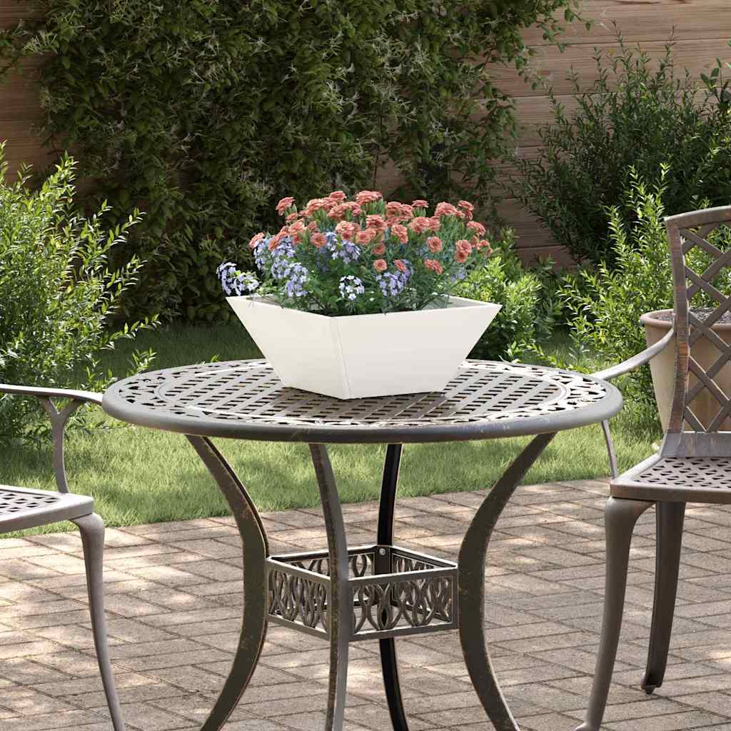 vidaXL Garden Planter White 35 x 35 x 15 cm Cold-rolled Steel