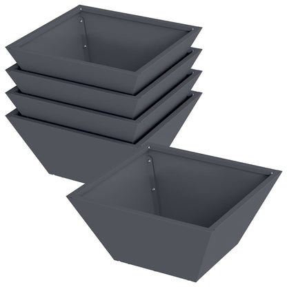 vidaXL Garden Planter 5 pcs Anthracite 35 x 35 x 15 cm