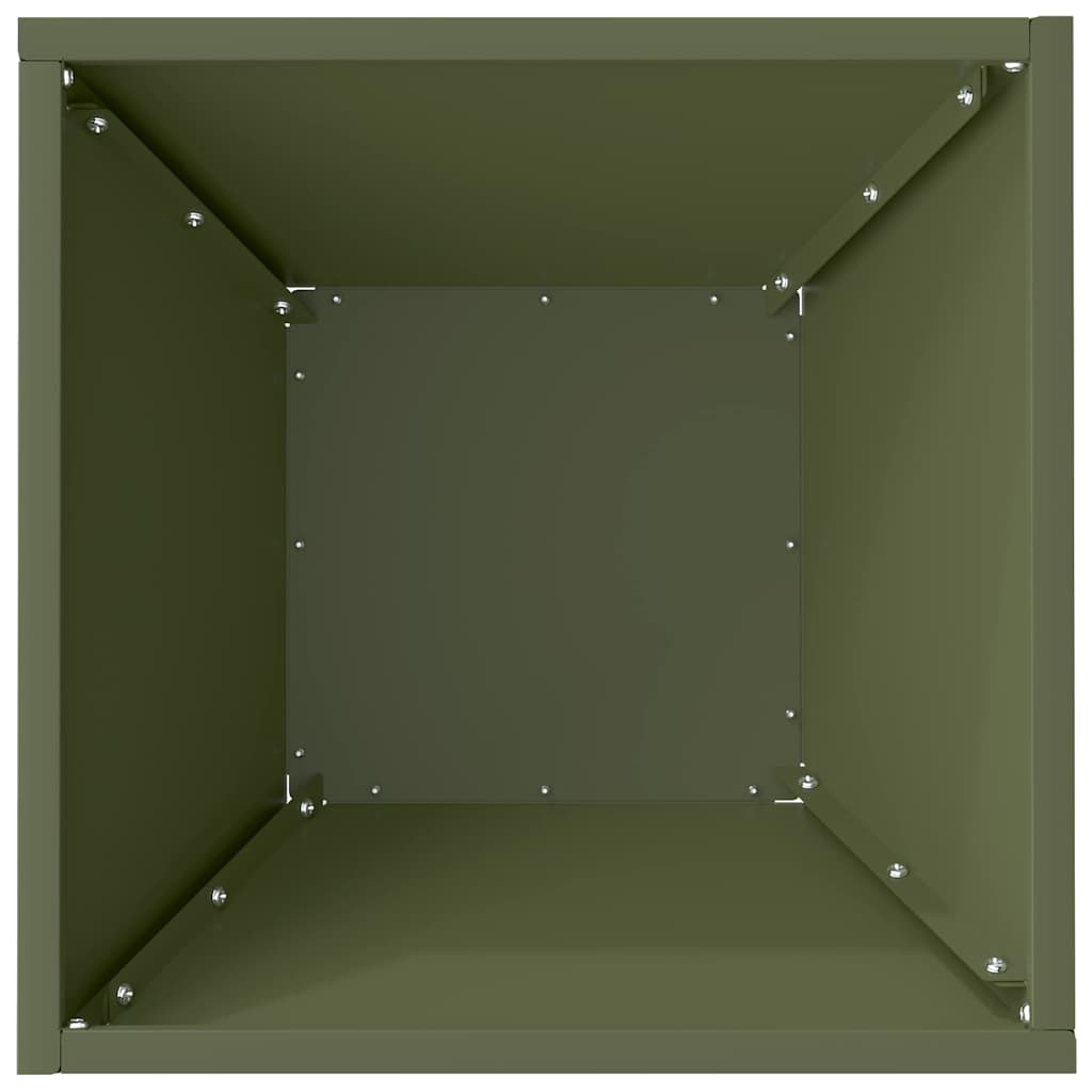 vidaXL Garden Planter Olive Green 35 x 35 x 15 cm Cold-rolled Steel