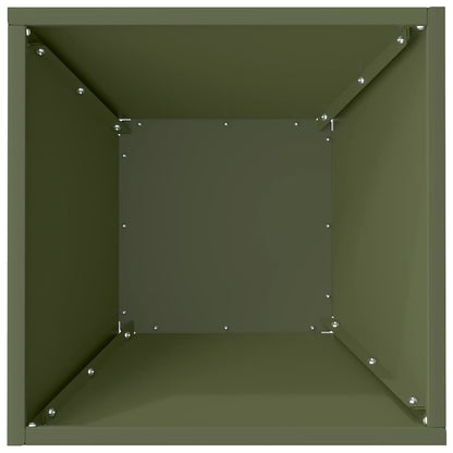 vidaXL Garden Planter Olive Green 35 x 35 x 15 cm Cold-rolled Steel