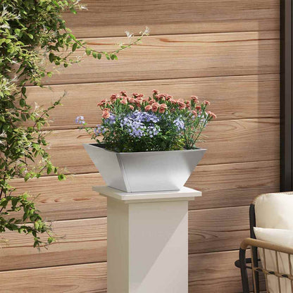 vidaXL Garden Planter 5 pcs Silver 35 x 35 x 15 cm Stainless Steel