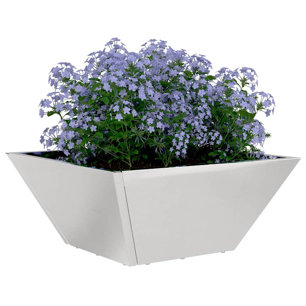 vidaXL Garden Planter 5 pcs Silver 35 x 35 x 15 cm Stainless Steel