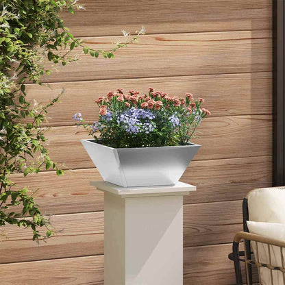 vidaXL Garden Planter Silver 35 x 35 x 15 cm Galvanised Steel