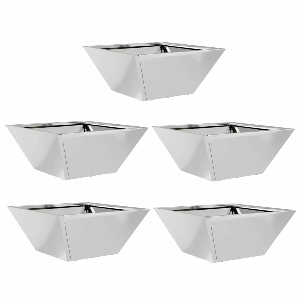 vidaXL Garden Planter 5 pcs Silver 35 x 35 x 15 cm Galvanised Steel