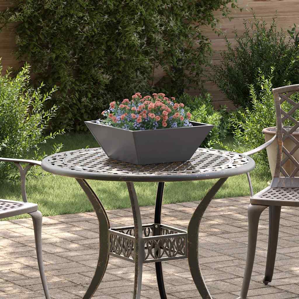 vidaXL Garden Planter Black 40 x 40 x 15 cm Cold-rolled Steel