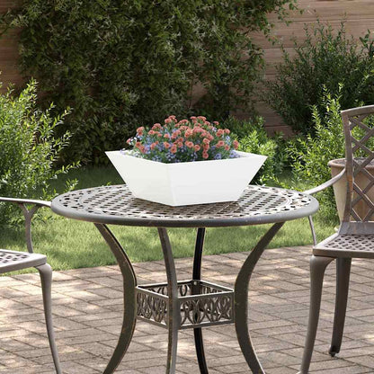 vidaXL Garden Planter White 40 x 40 x 15 cm Cold-rolled Steel