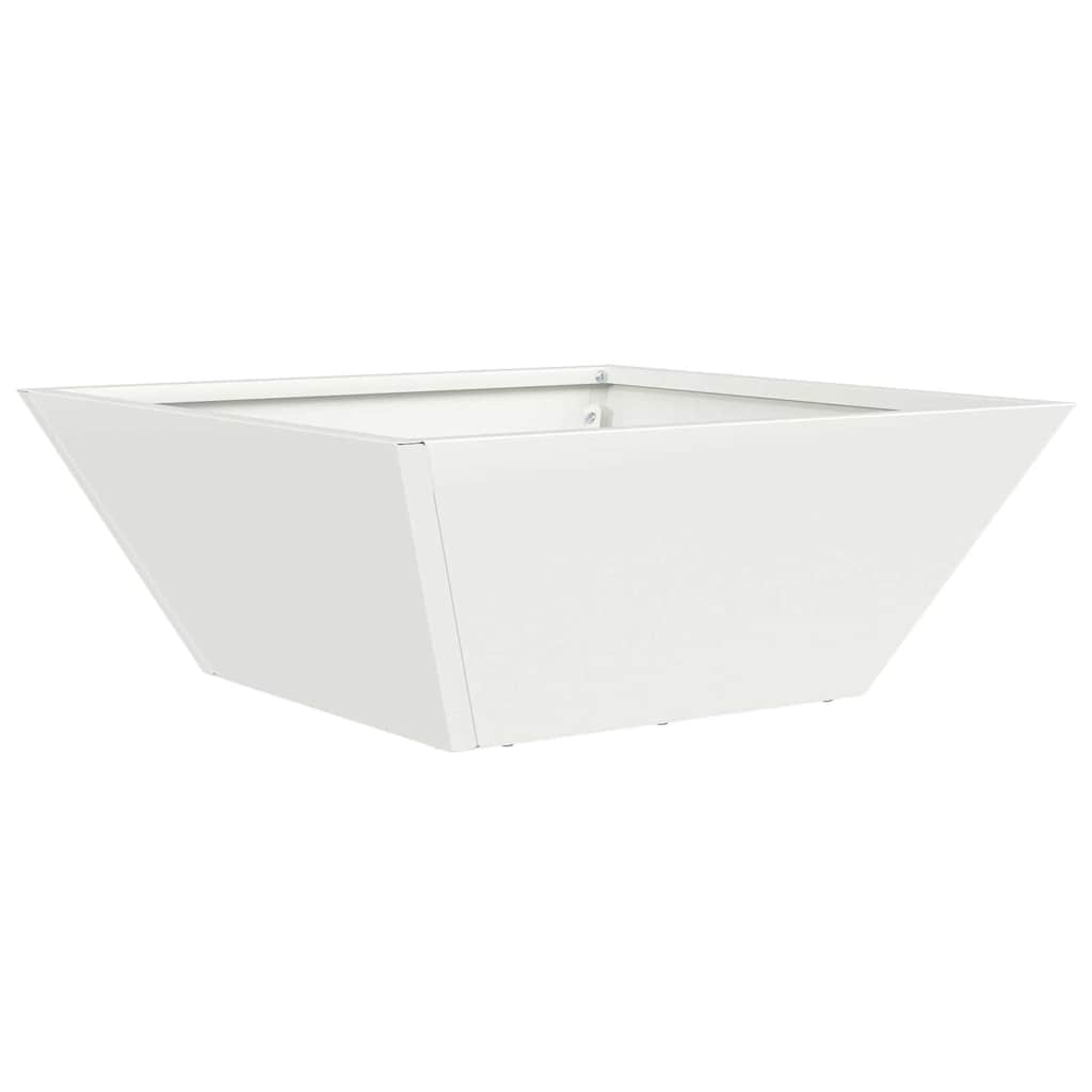 vidaXL Garden Planter White 40 x 40 x 15 cm Cold-rolled Steel
