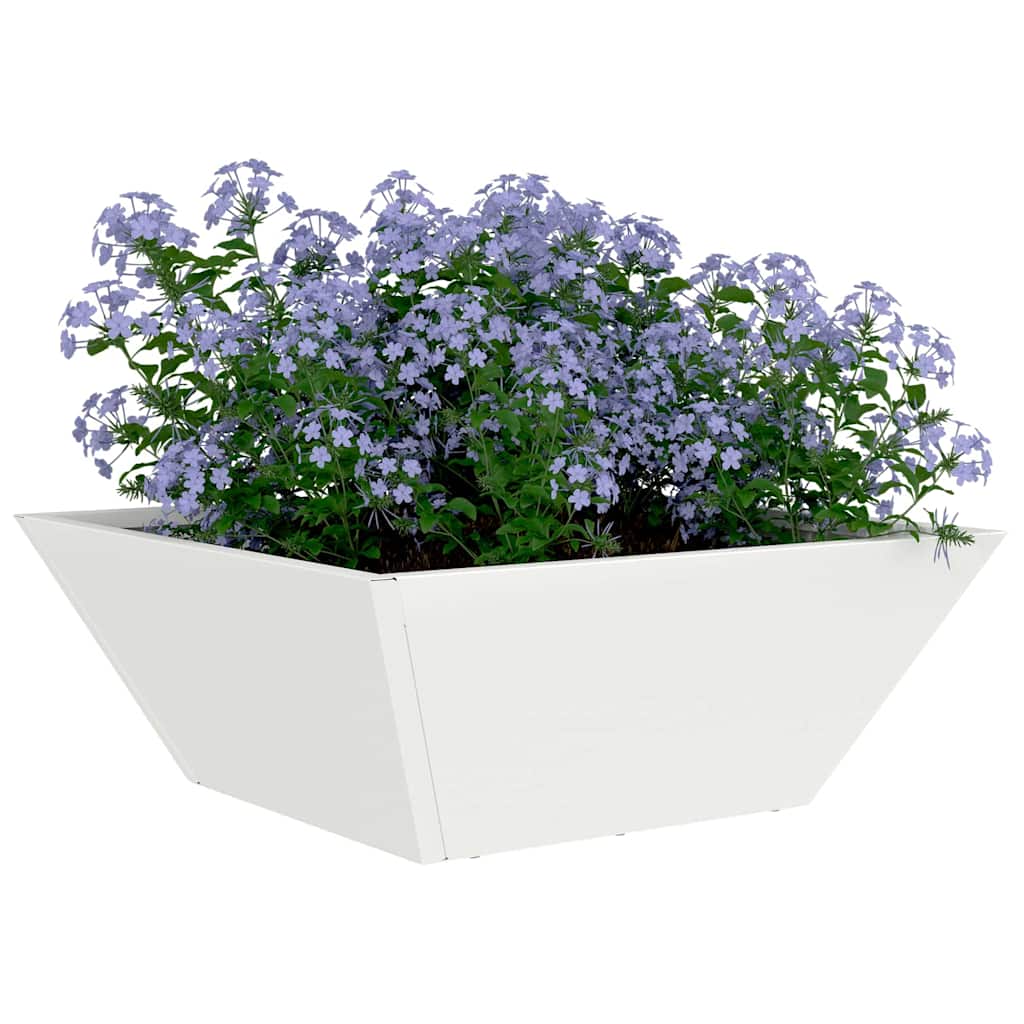 vidaXL Garden Planter White 40 x 40 x 15 cm Cold-rolled Steel
