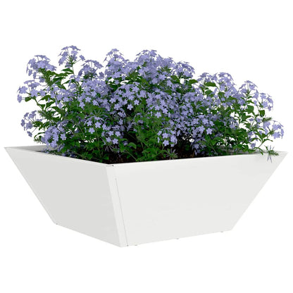 vidaXL Garden Planter White 40 x 40 x 15 cm Cold-rolled Steel