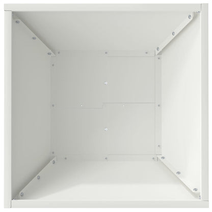 vidaXL Garden Planter White 40 x 40 x 15 cm Cold-rolled Steel