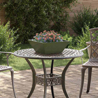 vidaXL Garden Planter Olive Green 40 x 40 x 15 cm Cold-rolled Steel