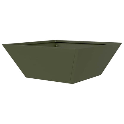 vidaXL Garden Planter Olive Green 40 x 40 x 15 cm Cold-rolled Steel