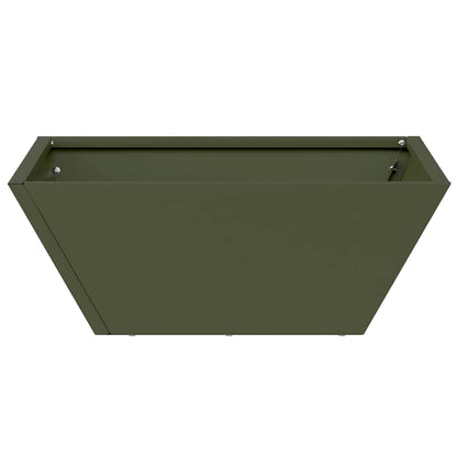 vidaXL Garden Planter Olive Green 40 x 40 x 15 cm Cold-rolled Steel