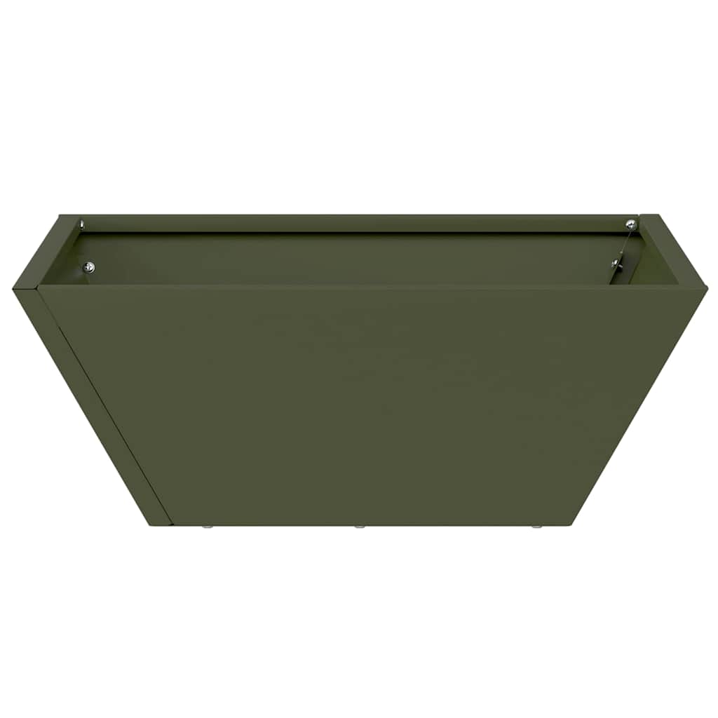 vidaXL Garden Planter Olive Green 40 x 40 x 15 cm Cold-rolled Steel