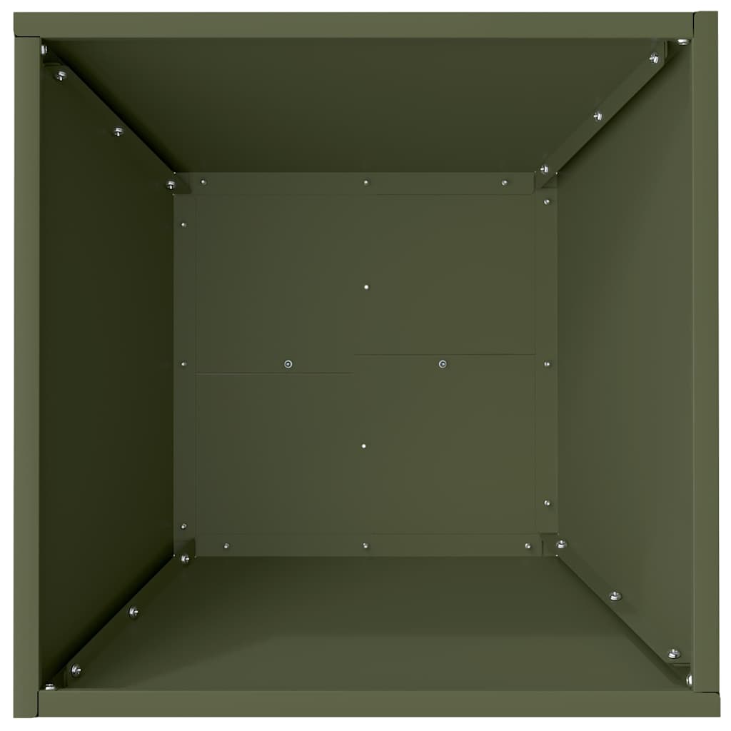 vidaXL Garden Planter Olive Green 40 x 40 x 15 cm Cold-rolled Steel