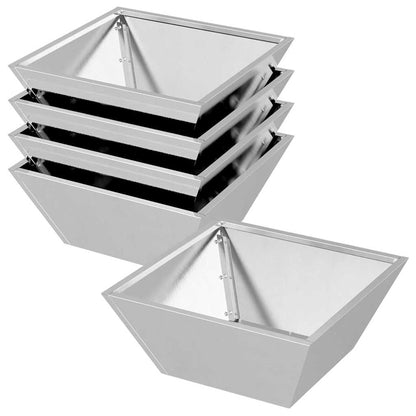 vidaXL Garden Planter 5 pcs Silver 40 x 40 x 15 cm Stainless Steel
