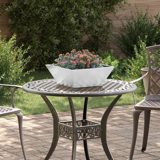 vidaXL Garden Planter Silver 40 x 40 x 15 cm Galvanised Steel