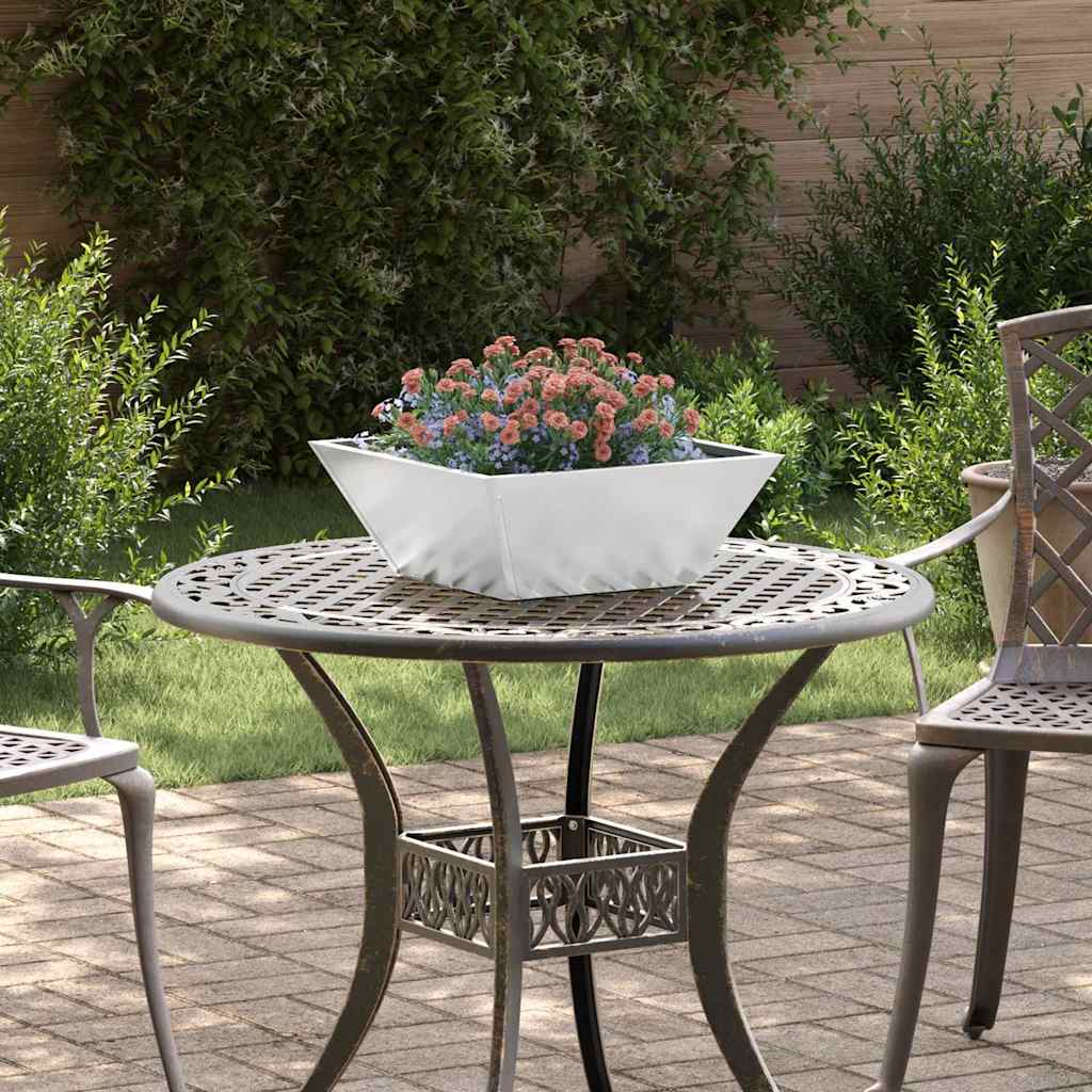 vidaXL Garden Planter Silver 40 x 40 x 15 cm Galvanised Steel