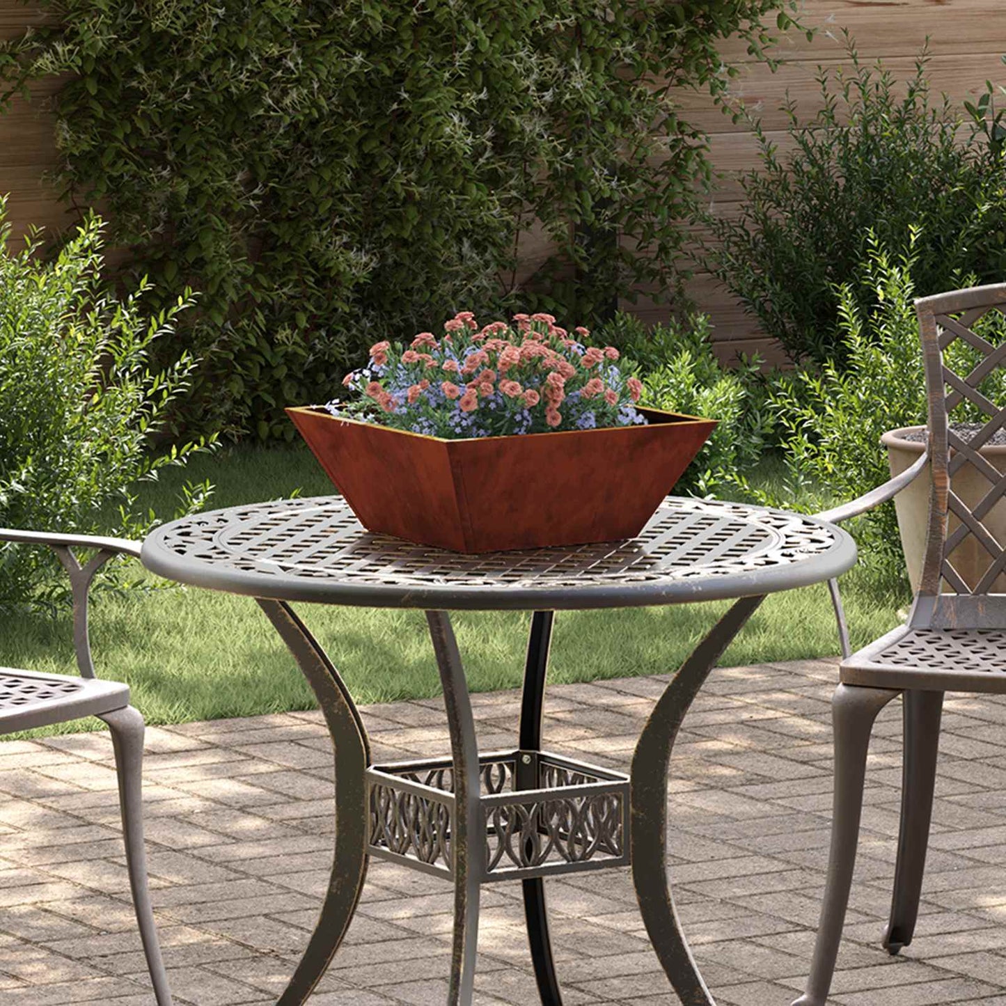 vidaXL Garden Planter Rusty 40 x 40 x 15 cm Weathering Steel