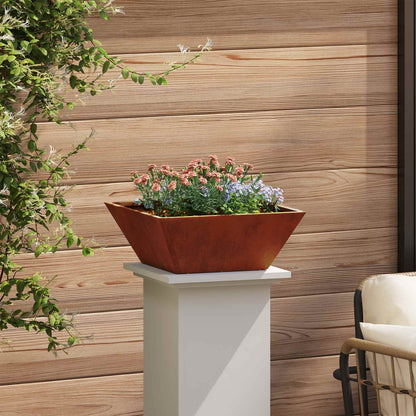 vidaXL Garden Planter Rusty 40 x 40 x 15 cm Weathering Steel