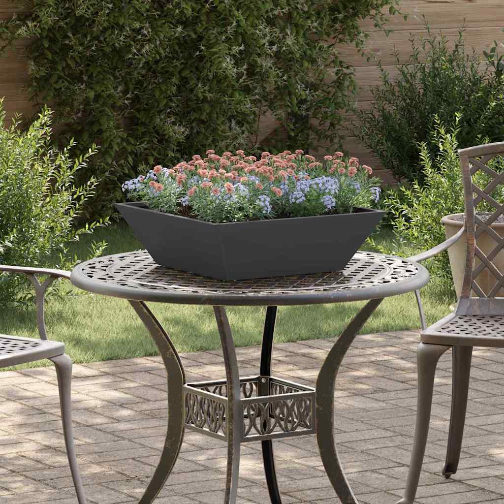 vidaXL Garden Planter Black 50 x 50 x 15 cm Cold-rolled Steel