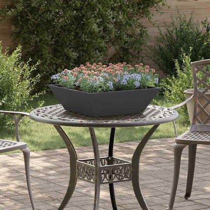 vidaXL Garden Planter Black 50 x 50 x 15 cm Cold-rolled Steel