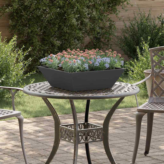 vidaXL Garden Planter Black 50 x 50 x 15 cm Cold-rolled Steel