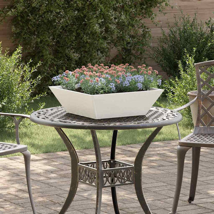 vidaXL Garden Planter White 50 x 50 x 15 cm Cold-rolled Steel