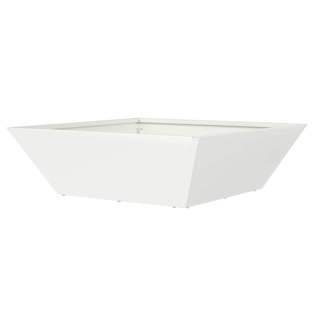 vidaXL Garden Planter White 50 x 50 x 15 cm Cold-rolled Steel
