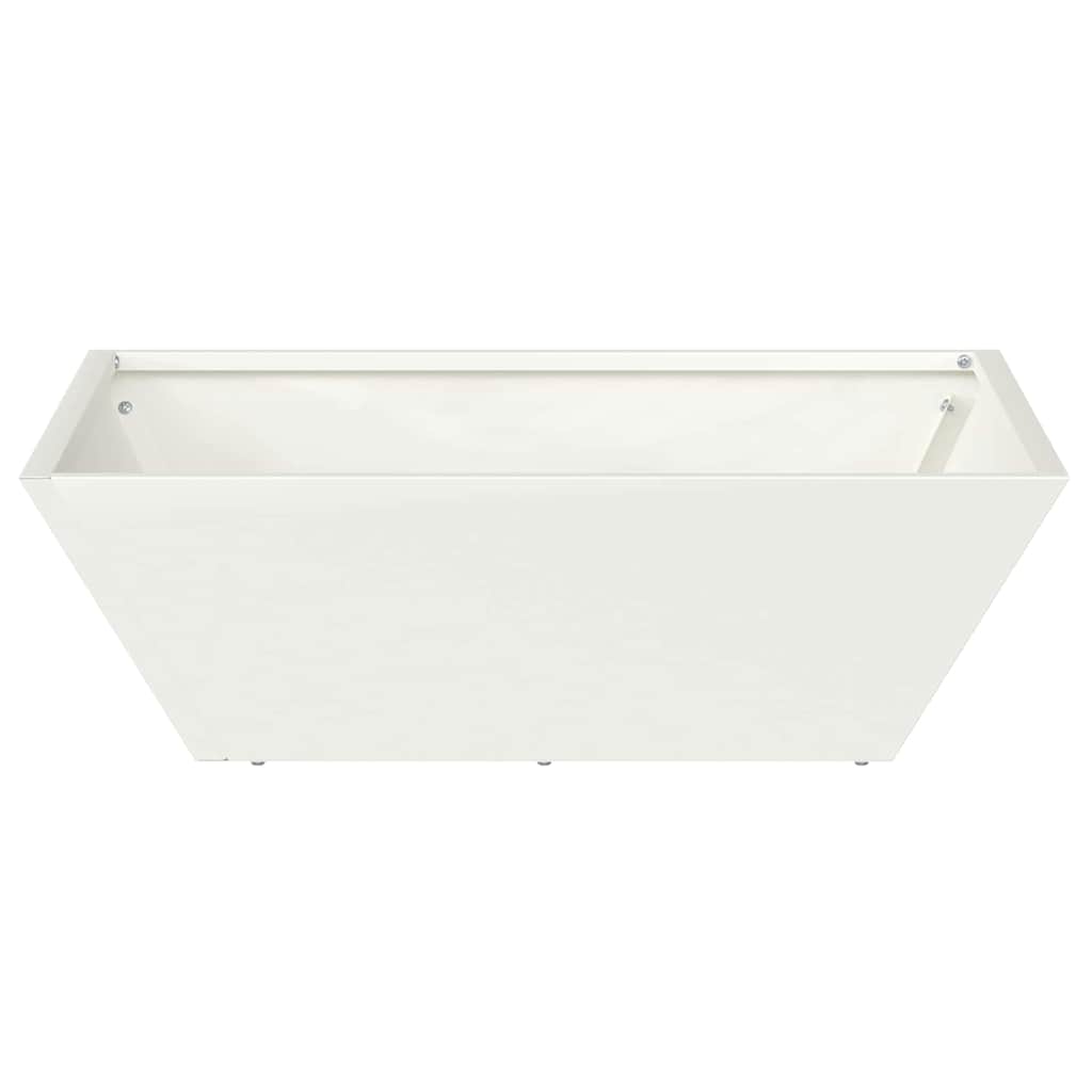vidaXL Garden Planter White 50 x 50 x 15 cm Cold-rolled Steel