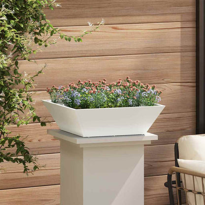 vidaXL Garden Planter 5 pcs White 50 x 50 x 15 cm Cold-rolled Steel