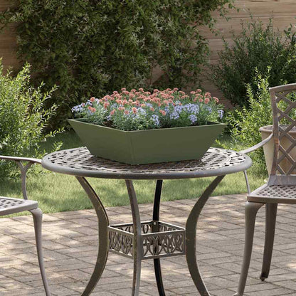vidaXL Garden Planter Olive Green 50 x 50 x 15 cm Cold-rolled Steel