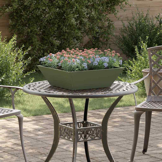 vidaXL Garden Planter Olive Green 50 x 50 x 15 cm Cold-rolled Steel
