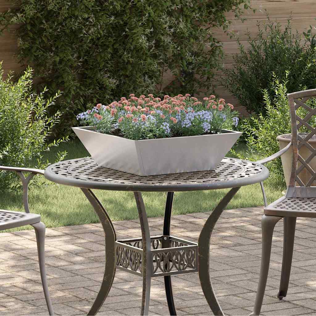 vidaXL Garden Planter Silver 50 x 50 x 15 cm Stainless Steel