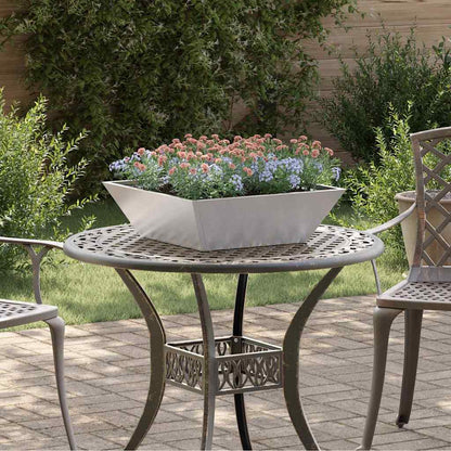 vidaXL Garden Planter Silver 50 x 50 x 15 cm Stainless Steel
