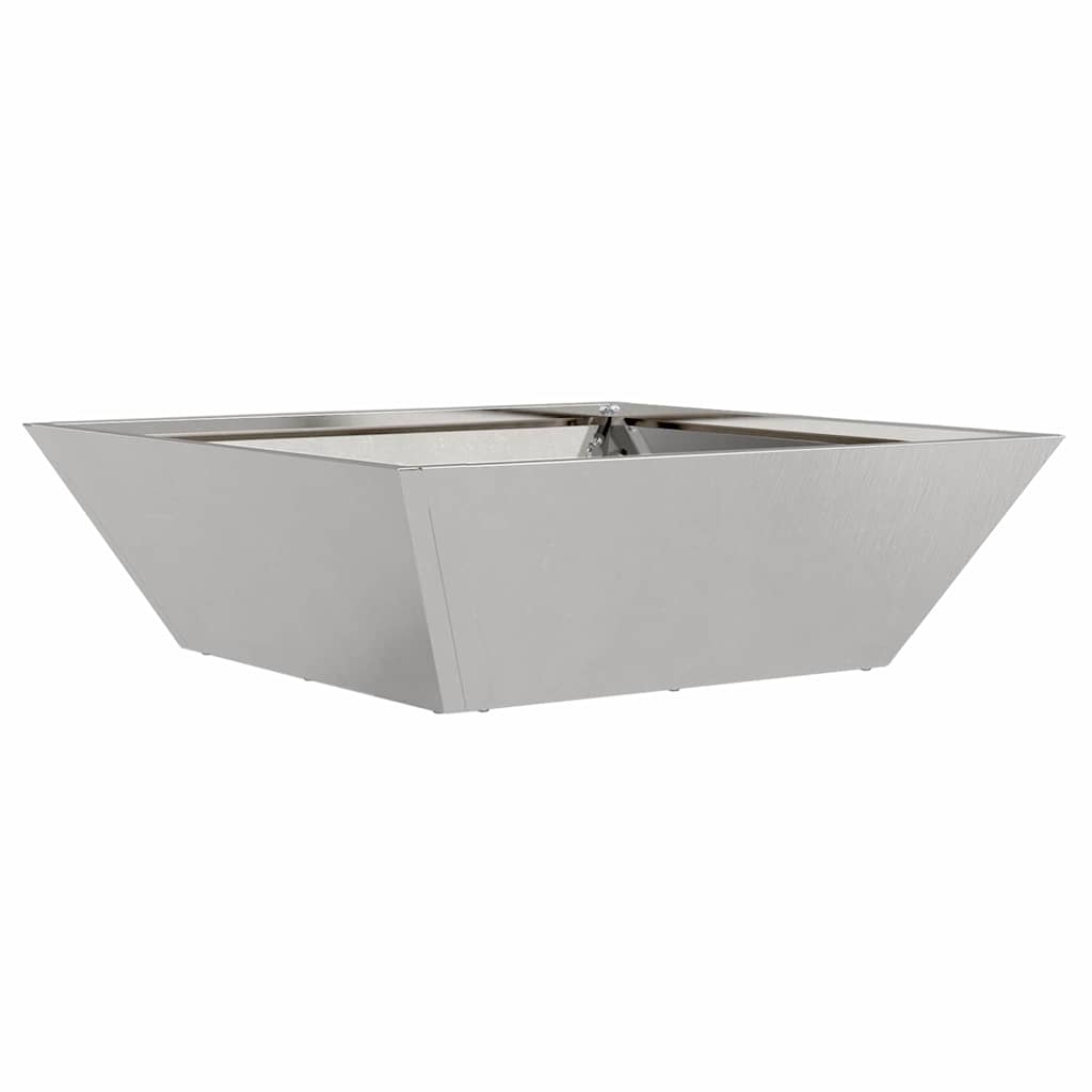 vidaXL Garden Planter Silver 50 x 50 x 15 cm Stainless Steel