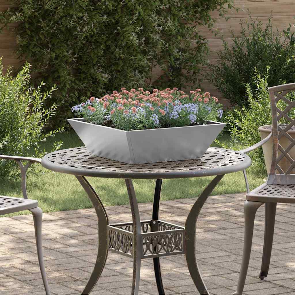 vidaXL Garden Planter Silver 50 x 50 x 15 cm Galvanised Steel