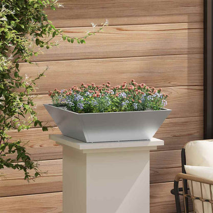 vidaXL Garden Planter 5 pcs Silver 50 x 50 x 15 cm Galvanised Steel