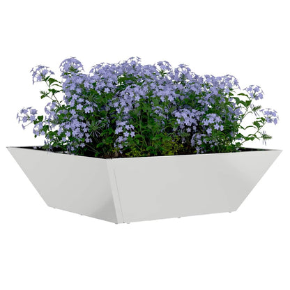 vidaXL Garden Planter 5 pcs Silver 50 x 50 x 15 cm Galvanised Steel