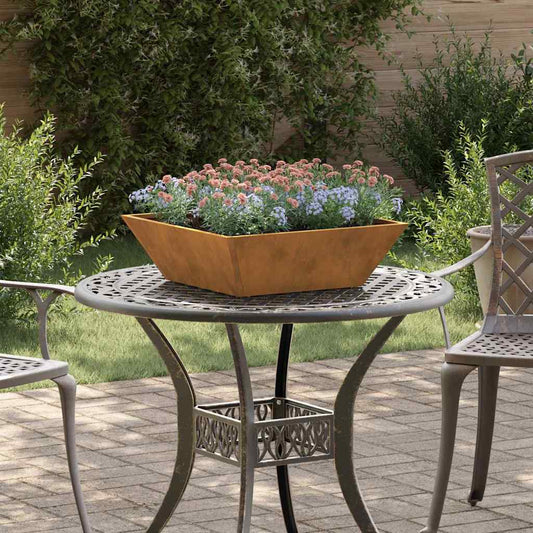 vidaXL Garden Planter Rusty 50 x 50 x 15 cm Weathering Steel